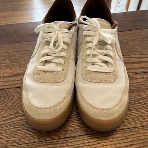 Classic White and Tan Men's Sneakers